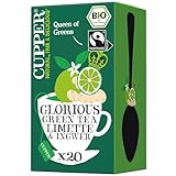 Cupper Grüner Tee Bio, Limette und Ingwer, fair gehandelt, 20 ungebleichte Teebeutel