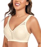 Curyon Minimizer BH Damen Ohne Bügel Große Größen [Cup A-G] Vollschalen Starker Halt Große Brüste Ungepolsterte U-Förmiger Rücken Komfort Soft Elastizität Bügellos Klassische BHS Beige 85C