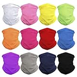 GUIFIER 12 Stück Nahtlose Bandanas Tücher Gesicht Maske Stirnband Schal Headwrap Bandana Kopftuch Wickeln Haarband,Neck Balaclava für Angeln, Laufen, Outdoor Kopftuch UV Widerstand