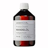 Mandelöl kaltgepresst 500ml - 100% reines Mandelöl (Prunus Dulcis) von wesentlich. - feines Öl zur Pflege von Haut und Haar - perfektes Massageöl
