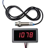 QWORK® 4 Digital LED Display Drehzahlmesser RPM Geschwindigkeit Meter Panel Induktive Halleffektsensor Npn Näherungsschalter