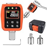 ATsafepro Digitaler Drehmomentadapter, Drehmomentschlüssel Digital 1/2 Zoll 10-200 Nm mit LCD-Display – ±2% Präzision mit 3/8' und 1/4' Adaptern，Voreingestellter,Summer für Auto, Motorrad, Fahrrad