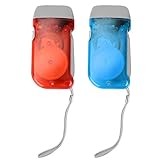 Zer one Outdoor Notfall Taschenlampe Lampe, Mini Tragbare LED Taschenlampe & Multi Nachtlicht, Beruhigendes Leuchten Manuelle Stromerzeugung Aufladen(Rot+Blau)