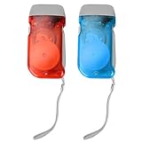 Zer one Outdoor Notfall Taschenlampe Lampe, Mini Tragbare LED Taschenlampe & Multi Nachtlicht, Beruhigendes Leuchten Manuelle Stromerzeugung Aufladen(Rot+Blau)