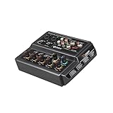 DCDCD 4 Channel Audio Interface Sound Card, 6,5 -mm -Monitor -Kopfhöreranschluss, 16 Effekte for Live -Sendung und Gesangsaufnahme.