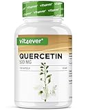 Quercetin - 500 mg - 120 Kapseln - 4 Monatsvorrat - Premium: Natürlicher 15:1 Schnurbaum-Blütenextrakt mit 95% Quercetingehalt - Hochdosiert- Vegan