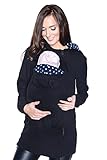 Tragejacke / Fleecepullover für Tragetuch Tragepullover für beide 3073A (36, Schwarz)