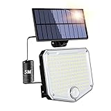 Caldarax Solarlampen für Außen, 153 LEDs Solarleuchte Aussen mit Bewegungsmelder, IP65 Wasserdichte Solar Strahler Außen