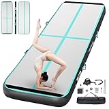 FBSPORT Airtrack Matte, 20cm Hoch Verdicken 5M Tumbling Matte,Gymnastikmatte mit Luftpumpe,Trainingsmatte mit Tragetasche,Turnmatte für Zuhause, Outdoor,Yoga