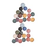 Vaguelly 33 Stück Vulkanische Stein Diffuserperlen Runde Aroma Steine für Auto Büro und Zuhause Naturduft Diffuser ohne Loch für Ätherische Öle