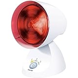 Beurer IL 35 Infrarotlampe, wohltuendes und wärmendes Infrarotlicht mit 3-stufigem Timer, 5 Neigungswinkeln, Lockerung von Muskeln und Linderung von Verspannungen, 1 Stück , Weiß