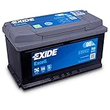 Exide Excell EB802 80Ah Autobatterie wartungsfrei (einbaufertig)