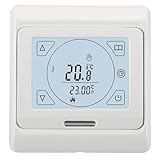 Wengart Raumthermostat Digital Thermostat WG809,AC230V 3A, programmierbar LCD Touchscreen,Unterputz für Wassererwärmung Fußbodenheizung, weiß
