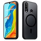 Tawarror Magnetische für Huawei P30 Lite Hülle, Matt Transluzente Handyhülle für P30 Lite PC Rückseite Kratzfest TPU Fallschutz Stoßfest Anti-Fingerabdruck Schutzhülle, Schwarz
