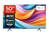 TCL 50T7B 50-Zoll QLED Pro Fernseher, 4K Ultra HD, HDR Pro, Smart TV Unterstützt von Google TV (Dolby & Atmos, Motion Clarity, Freihändige Sprachsteuerung, Kompatibel mit Google Assistant & Alexa)