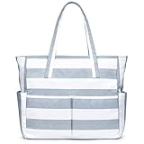 oscaurt Strandtasche 9 Taschen Tote Bag mit Reißverschluss Strandtasche XXL Familie Schultertasche Damen Umhängetasche