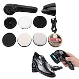 Elektrisches Schuhputzset, elektrischer Schuhputzer, USB wiederaufladbare elektrische Schuhbürste tragbarer multifunktionaler Lederschuhpolierer für Lederschuhe, Lederhandtasche, Ledersofa