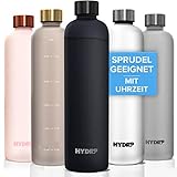 HYDROP® Trinkflasche 1L Kohlensäure geeignet & auslaufsicher [100% DICHT] - Trinkflasche für Kohlensäurehaltige Getränke - Flasche Wasserflasche Sprudel geeignet - Sportflasche für Sprudelwasser