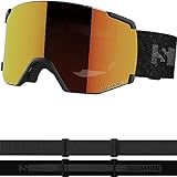 Salomon S/view Unisex-Brille Ski Snowboarden, Erweitertes Sichtfeld, Sehschärfe und Blendungsreduzierung und kein Beschlagen mehr, Schwarz, Einheitsgröße