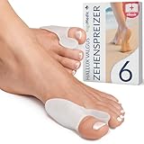YOGAMEDIC Hallux Valgus Korrektur Zehenspreizer für den Großen Zeh - 6 Stück - Hallux Valgus Schiene/Bandage in Universalgröße - Zehentrenner aus weichem Silikon - Hammerzehen Korrektur