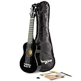 Martin Smith Soprano Ukulele mit Ukulele Bag & Chord Book - Schwarz