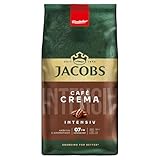 Jacobs Café Crema Intense Kaffeebohnen 1kg – Intensiv, Nussig, Kakao-Note, Arabica & Robusta Bohnen, Intensität 7/10, ideal für Café Crema