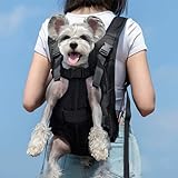 HundetRagetasche, Atmungsaktives Schulterdesign, Hunde Reise Rucksack, komfortabel und sicher (Schwarz, M)