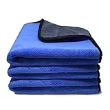 Mikrofasertücher Auto 3 x Handtuch 30x30 cm 840 GSM Mikrofaser Poliertuch Premium Trockentuch Mikrofaserhandtuch Autopflege