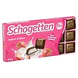 Schogetten Joghurt-Erdbeer 100g Schokoladentafel, praktisch einzeln portioniert. Ein Genuss. Stück für Stück