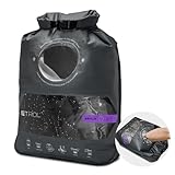 ETROL Tragbare Waschmaschine mit Waschbeutel, leichte Handwaschmaschine für Reisen, Camping, Wäsche, Babykleidung, nicht elektrisch, mit Wasserablauf und Fach unten – Grau, XL