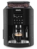 Krups Essential Coffee Machine Bohnenmühle Espresso-Kaffeemaschine LCD-Display Automatische Reinigung schwarze Cappuccino-Dampfdüse YY8135FD