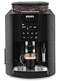 Krups Essential Coffee Machine Bohnenmühle Espresso-Kaffeemaschine LCD-Display Automatische Reinigung schwarze Cappuccino-Dampfdüse YY8135FD