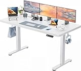 HUANUO Höhenverstellbarer Schreibtisch 160x80cm,25MM Ganze Tischplatte mit Bürstenloser Motor,Ergonomischer Steh-Sitz Tisch Stehpult,Einfache Montage Elektrischer Stehschreibtisch für Homeoffice