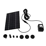 Solarwasserpumpe Kit 9V 1.8W Einfache Montage Anti Clogging Mesh Solar Teichpumpe mit Düsen für Gartenpooldekoration