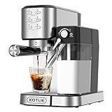 KOTLIE CM5180 Espressomaschine mit 700 ml Automatischem Milchaufschäumer für Espresso/Cappuccino/Latte, 1000 ml Großraumwassertank, 1350W, 20Bar