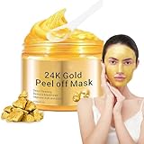 24k Gold Peel Off Maske, Anti Falten Anti Aging Gesichtsmaske für Jeden Hauttyp, Hautstraffend & Verjüngend Für Strahlende Gesichtsmasken, Koreanische Kosmetik, 120ml