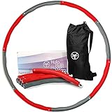 TeKnight® Stabiler Hula Hoop Reifen für Erwachsene- Rot und Grau - Designed in Germany - 1,1 KG für Anfänger und Fortgeschrittene - 8 Teile - Fitness Hula Hoop