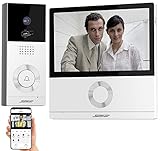 Somikon Gegensprechanlage: Full-HD-Video-Türsprechanlage mit 17,8-cm-Touchscreen (7'), WLAN, App (Gegensprechanlage mit Kamera, Türsprechanlage mit Kamera, Überwachungskamera)