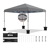 Sekey Premium Pop Up Pavillon 3x3 Wasserdicht Stabil Winterfest, Faltpavillon 3 x 3 m mit Verdickten Röhren, Partyzelt Rennzelt Faltbar, Höhe Verstellbar 250-270 cm, Grau