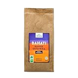 Herbaria BAHATI Bio Kaffee gemahlen 250g – Naturland Fair zertifiziert aus Ostafrika – feinste Kaffee-Aromen nach gerösteten Nüssen & Schokolade – ideal für Filterkaffee und French Press