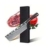 7 Zoll großes Hackmesser, Metzgermesser mit Geschenkbox, Edelstahl, Damastmuster, chinesisches Kochmesser, Aufschnittmesser für Restaurants und Zuhause