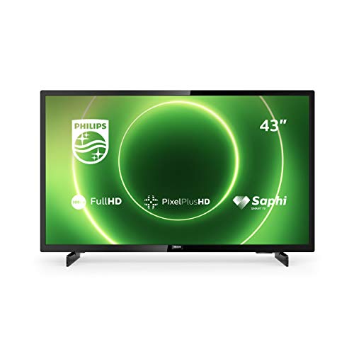 Philips TV 43PFS6805/12 43 Zoll Fernseher (Full HD LED TV, Pixel Plus HD, HDR 10, Saphi Smart TV, Full-Range-Lautsprecher, 3 x HDMI, 2 x USB, Ideal für Gaming) - Schwarz Glänzend [Modelljahr 2020]