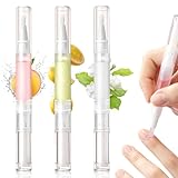 3 Stück Nagelöl Stift Set - Moisturizer Cuticle Oil - Pfirsich Zitrone Jasmin Nagelhautentferner Stifte Kit - Feuchtigkeit Nagelpflegeprodukte - Für Reparatur Rissigen Und Trockenen Nägeln