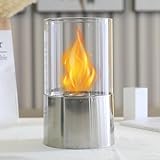 JHY DESIGN Tischfeuerschale Topf 29cm hoch Tragbarer Tischkamin-Saubere Verbrennung Bio Ethanol Ventless Fireplace(Silber)