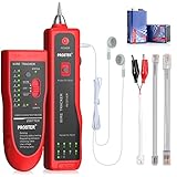 Proster Netzwerkkabel Wire Tracker Kabeltester XQ 350 mit Kopfhörer Hochempfindlicher Handheld Telefonkabeltester Wire Tracker für LAN Ethernet BNC RJ45 RJ11 Tester-Rot