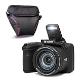 KODAK Pixpro Astro Zoom AZ405 + Schutzhülle – Digitalkamera Bridge, Zoom X40, Weitwinkel von 24 mm, 20 Megapixel, LCD 3, Video Full HD 1080p, OIS, AA-Batterie – Schwarz