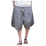 Herren Haremshose Chinesischen Stil Kariert Outdoorhose Mittelalterliche Hose Vintage Pumphose Baggy Sporthosen Hip Hop Sweathose Japanischer Stil Skateboard Hosen Gotisch Haremshosen