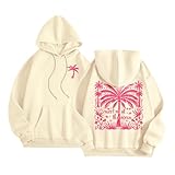 Damen Hoodie, Pullover mit Backprint Kapuzenpulli, Casual Sweatshirt mit Taschen, Kapuzenpullover Hoody Oberteile, Klassisch Top (DE/NL/SE/PL, Alphanumerisch, S, Regular, Regular, 1-Beige)