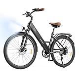Finbike 26 Zoll E Bike für Erwachsene, 7-Gang Electric Bike mit Abnehmbar 36V 10.4Ah Akku, 25 km/h und 55miles Reichweite Elektrofahrrad für Herren Damen, Pedelec Citybike EBike mit Autolampen