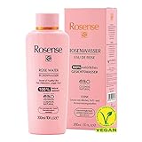 Rosense Rosenwasser 300 ml – feuchtigkeitsspendendes Gesichtswasser zur Gesichtsreinigung Gesichtspflege 100% naturrein vegan
